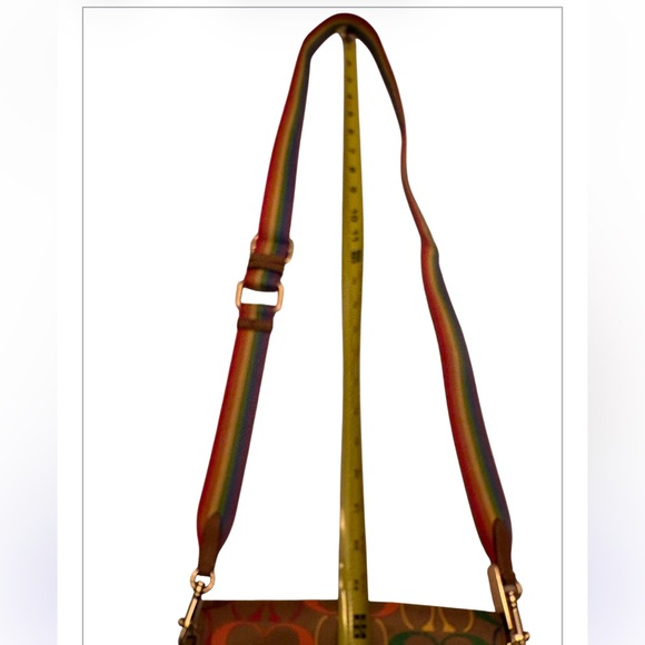 Coach C4098 Signature Canvas Ellen Rainbow Pride Multicolor Crossbody Purse Bag - Picture 10 of 13
